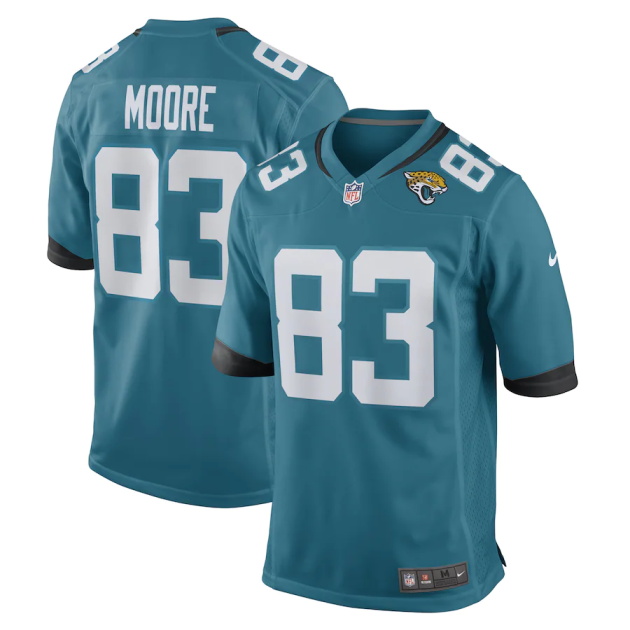 mens nike jaylon moore teal jacksonville jaguars game player jersey